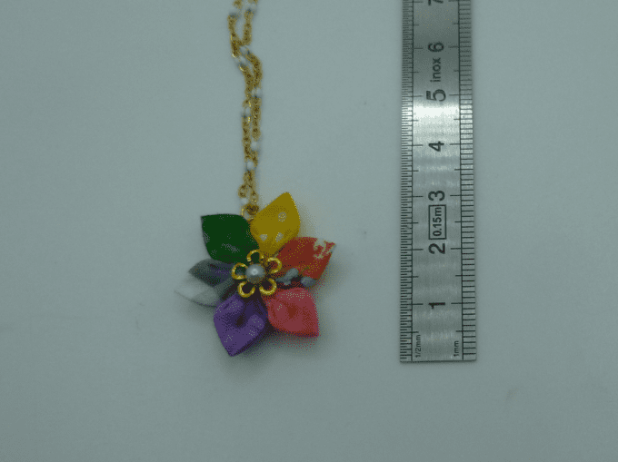 Collier tissu narcisse multicolore