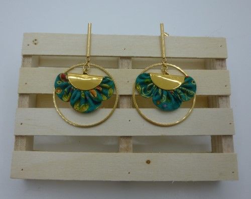 Poésie vert turquoise cercle doré 