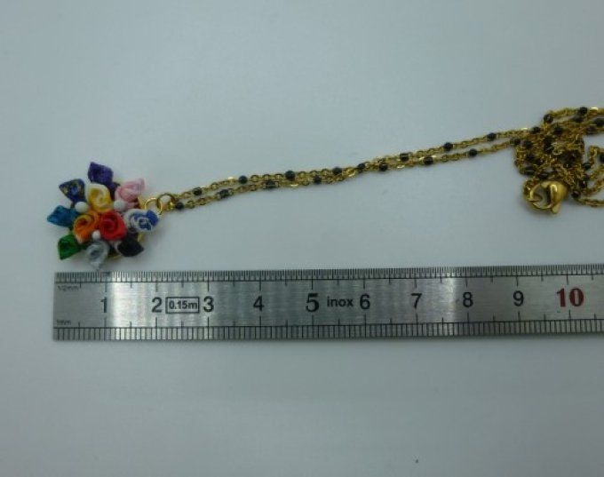 Collier petit bouquet multicolore
